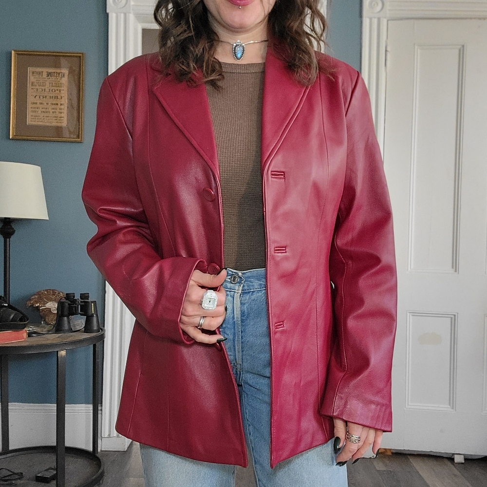 Siena Chic Red Leather Jacket size 12